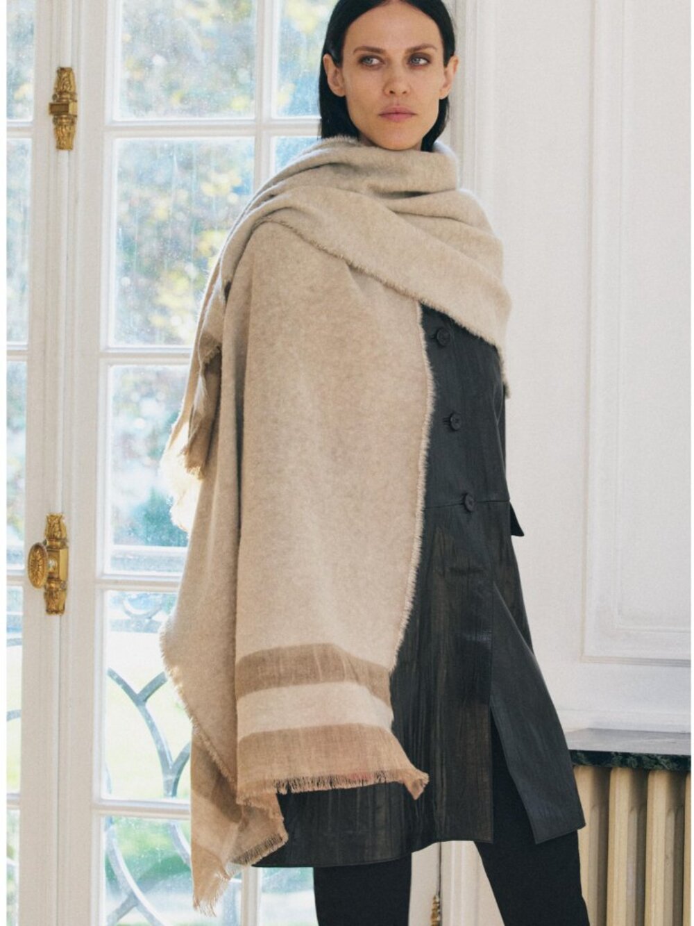 Zara Wool Blend STRIPED SCARF